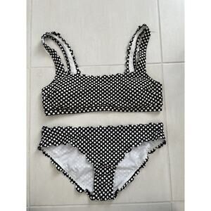 Jessica Simpson Swim Women Sz XL Two Piece Swimsuit Scalloped Polka Dot Summer